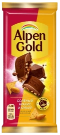 ПЛИТКА АльпГолд 80гр соленый АРАХИС КРЕКЕР 1/21