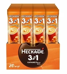 КОФЕ Нескафе 3в1 карамель 14,5гр 20/20 ПАКЕТ