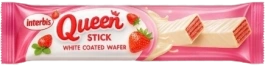 ПЧН КВИН СТИК КЛУБНИКА вафли с начинкой какао в белой глазури 30ГР 6/24