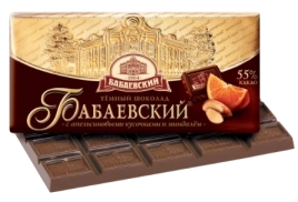 ПЛИТКА Бабаевский АПЕЛЬСИНОВЫЕ кусочки с миндалем 75гр 4/18