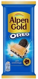 ПЛИТКА АльпГолд 85гр. ОРЕО два шоколада ОРЕО 1/19