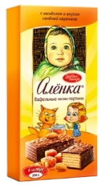 ПЧН ВафТОРТ Аленка с минд и вк.сол.карамели 250гр 1/6