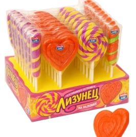 ЛЕД на палочке Лизунец МИКС 30гр 4/34 твист сердце круглые на подставке