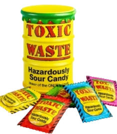 ЛЕДЕНЦЫ ТОКСИК желтая бочка 42гр 12/12