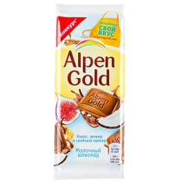 ПЛИТКА АльпГолд 80 гр. ИНЖИР КОКОС КРЕКЕР 1/20