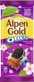 ПЛИТКА АльпГолд 85гр. ОРЕО черника 1/19