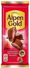 ПЛИТКА АльпГолд 80гр. КЛУБНИКА ЙОГУРТ 1/21