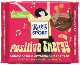ПЛИТКА РИТТЕР СПОРТ какао хрустящая кукуруза 100гр 1/12