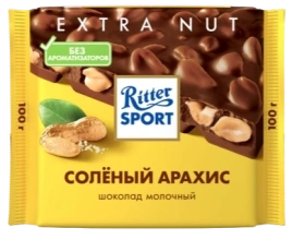 ПЛИТКА РИТТЕР СПОРТ соленый арахис 100гр 1/11