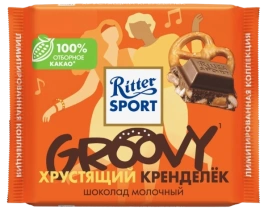 ПЛИТКА РИТТЕР СПОРТ хрустящий кренделек 100гр 1/11