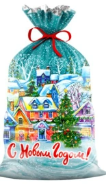 ПП 2540 Деревушка 25х40 см подарочный 20/100 состав: только пакет, без подарка и ленты