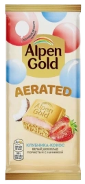 ПЛИТКА АльпГолд АЭРО клубнично-кокосовый 75гр 1/14