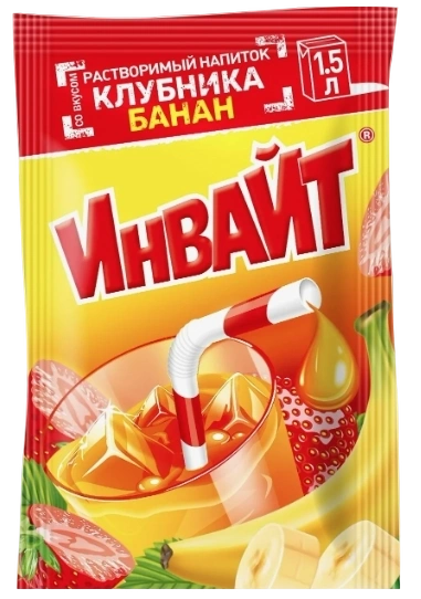 СОК Раств. нап. ИНВАЙТ Клубника Банан 12ГР 6/24 фото 1