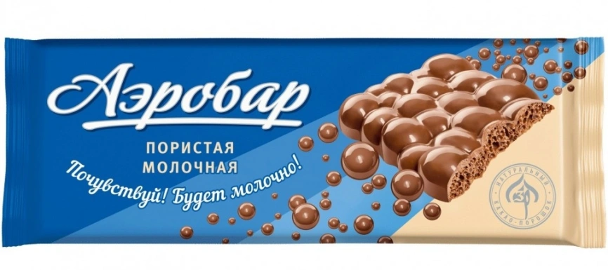 ПЛИТКА конд АЭРОБАР молочный 100гр 10/15 фото 1