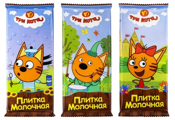 ПЛИТКА ТК90М МОЛОЧНЫЙ ТРИ КОТА 80гр 6/20 фото 1