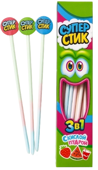 ПУДРА Соломка СУПЕР СТИК сахарная КИСЛАЯ 12гр 12/48 фото 1