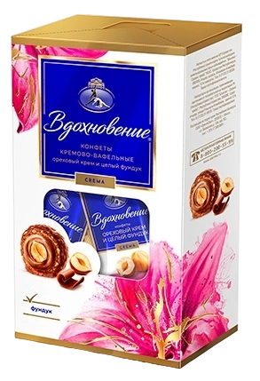 НШК ВДОХНОВЕНИЕ с шоколадно-ореховым кремом и целым фундуком 112 гр 1/9 фото 1