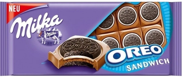 ПЛИТКА Милка Орео Сендвич 92гр 1/16 фото 1