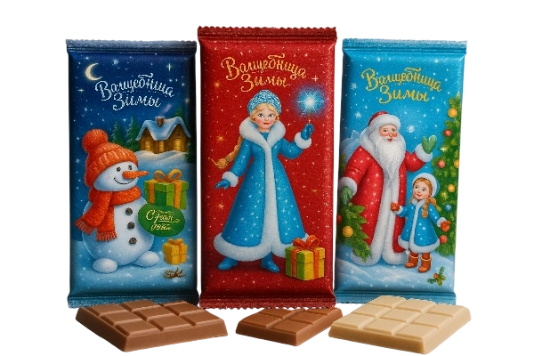 ПЛИТКА конд Волшебница Зима (ДМ и Снегурочка) 80гр 8/20 НВГ фото 1