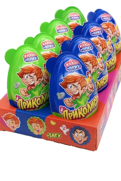 ШКФ ПЛАСТ ЯЙЦО кандиприз с подарком ПРИКОЛИСТЫ 15гр 12/8 фото 1