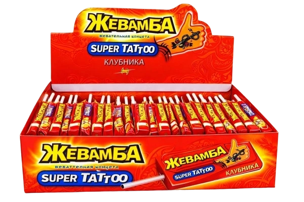ЖК ЖЕВАМБА СУПЕР ТАТУ 10гр 12/50 клубника фото 1