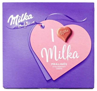 НШК Милка КОНФЕТЫ КОРОБКА 110гр 1/10 от сердца клубничный крем фото 1