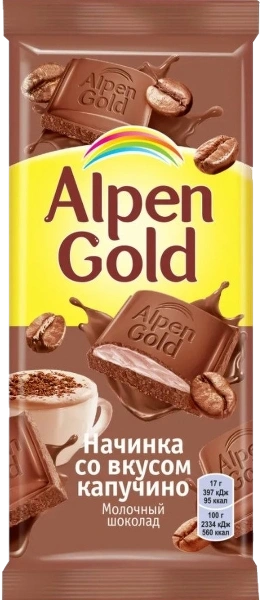 ПЛИТКА АльпГолд 80гр КАПУЧИНО 1/21 фото 1