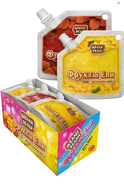 ЖИДКОНФ желе с кусочками кокоса Джелли Велли Фрукты Ели 95гр 6/12 фото 1