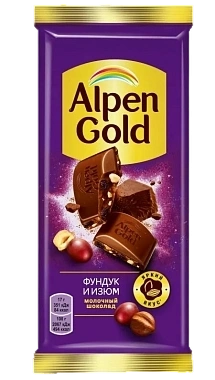 ПЛИТКА АльпГолд 80гр ИЗЮМ ФУНДУК 1/21 фото 1