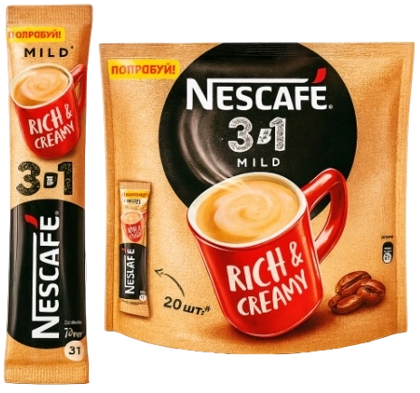 КОФЕ Нескафе 3в1 мягкий 14,5гр 20/20 ПАКЕТ фото 1