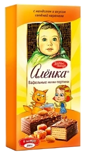 ПЧН ВафТОРТ Аленка с минд и вк.сол.карамели 250гр 1/6 фото 1