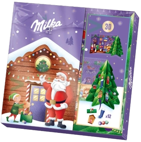 НШК Новогодний Адвент-Открытка 3Д Милка 163гр 1/10  фото 1