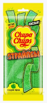 МРМ чупс кислые СТРАЙПСЫ 120гр 1/18 БОЛЬШОЙ ПАКЕТ ЯБЛОКИ фото 1