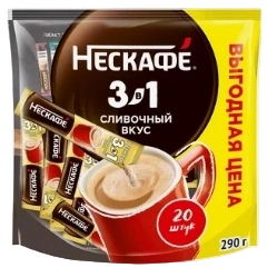 КОФЕ Нескафе 3в1 сливочный вкус 14,5гр 20/20 ПАКЕТ фото 1