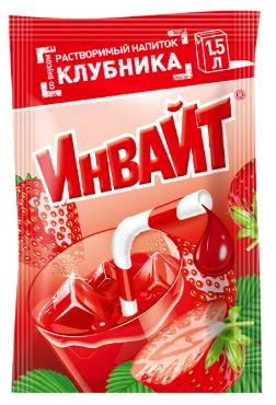СОК Раств. нап. ИНВАЙТ Клубника 12ГР 6/24 фото 1