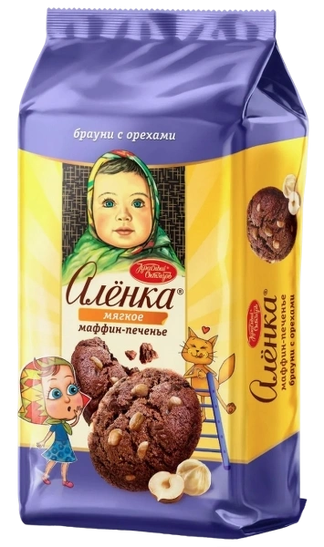 ПЧН АЛЕНКА маффин-печенье брауни с шок и орехами 138гр 1/12 фото 1