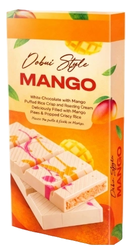 ПЛИТКА ДУБАЙ СТАЙЛ МАНГО белый шоклад с возд рисом 200гр 1/12 фото 1