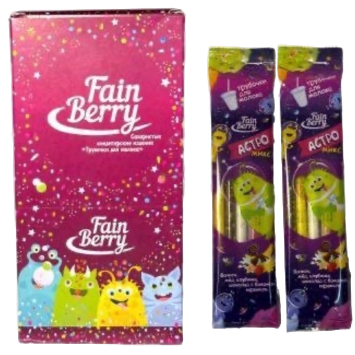 ТРУБОЧКИ для молока БЕРРИ бубльгум 30гр 10/14 фото 1