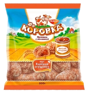 ПЧН КОРОВКА ПРЯНИКИ вареная сгущенка 300гр 1/6 фото 1