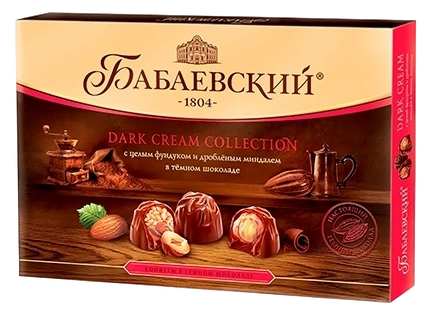 НШК БАБАЕВСКИЙ ДАРК КРЕМ целый фундук и миндаль 200гр 1/10 розовый фото 1