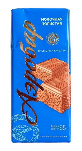 НГ ПЛИТКА конд АЭРОБАР молочная 65гр 10/15 средний НОВЫЙ ГОД фото 1
