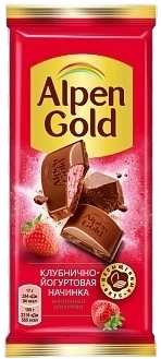ПЛИТКА АльпГолд 80гр КЛУБНИКА ЙОГУРТ 1/21 фото 1