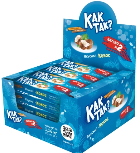ШБ КакТак? карамель-кокос 2в1 58гр 4/20 КТКх2 фото 1