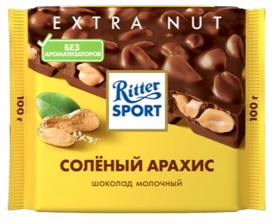 ПЛИТКА РИТТЕР СПОРТ соленый арахис 100гр 1/11 фото 1