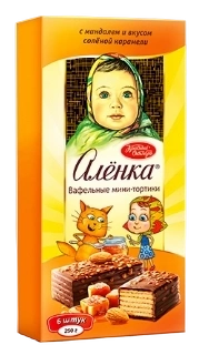 ПЧН ВафТОРТ Аленка с минд и вк.сол.карамели 250гр 1/15 фото 1