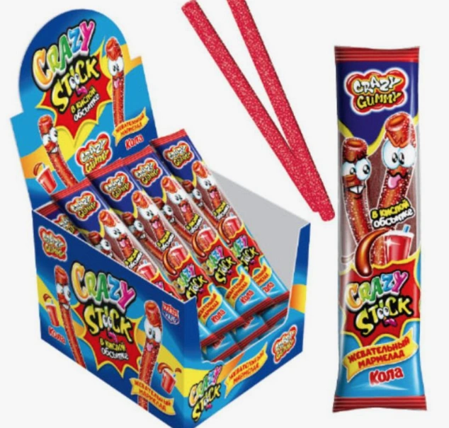 МРМ КРЕЙЗИ СТИК кислый мармелад КОЛА 20гр 12/24 фото 1