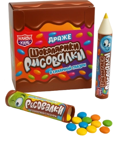 ДРЖ в сахарной глазури ШОКОЛАРИКИ коробка 12г 12/24	 фото 1
