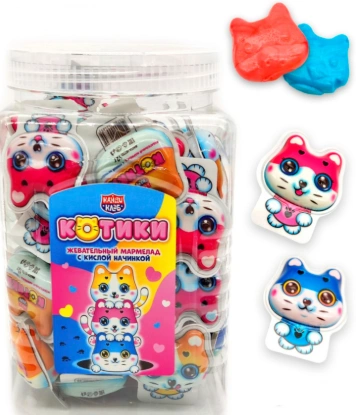МРМ с кислой начинкой КОТИКИ 12гр 12/50 в Банке фото 1