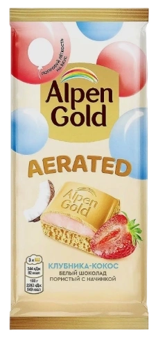 ПЛИТКА АльпГолд АЭРО клубнично-кокосовый 75гр 1/14 фото 1