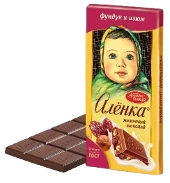 ПЛИТКА Аленка 75гр 6/16 ФУНДУК ИЗЮМ НОВИНКА фото 1